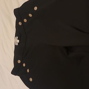 Wide leg trousers with button detail